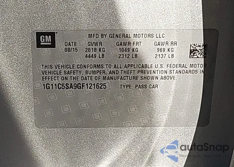 2016 Chevrolet Malibu Limited Lt from USA, damaged, VIN 1G11C5SA9GF121625